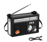 Radios Portables AM FM - Radio Météo Portable Solaire Rechargeable - Équipement de Camping Étanche avec Poignée et Matériel de Survie pour Randonnée et Pannes de Courant