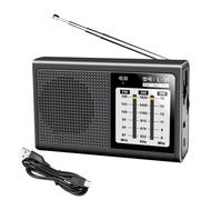 Radios Portatives Ondes Courtes AM/FM,Radio de Table Portable Rechargeable USB | Alimenté par Piles, Excellente Réception, Équipement Extérieur pour Randonnée Camping et Voyage