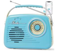 Radios rétro portables AM Fm, petite radio Bluetooth vintage, radio C* 4 à piles ou à brancher au mur, prend en charge carte SD, AUX, lecteur MP3 pour la maison/l'extérieur, cadeaux pour les personnes