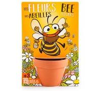 - fleurs des abeilles à semer - carte avec pot