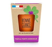 Radis et Capucine - Kit de plantation et cadeau de soirée avec message « Bonne chance » avec des bulbes de trèfle à 4 feuilles à faire pousser