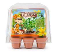 RADIS ET CAPUCINE-Mini-serre 6 pots enfants