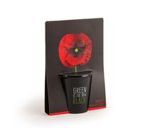 RADIS ET CAPUCINE-Pot Black en céramique noire de Coquelicot à semer diamètre 6 x H 18 cm