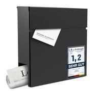 Radius Boîte aux lettres design anthracite - Letterman 6 - Boîte aux lettres murale en acier inoxydable V2A avec compartiment à journaux - Garantie fonctionnelle et anti-corrosion - Kit de montage