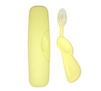 RADIUS Brosse à dents Original Big Brush sans BPA acceptée ADA - Main droite - Brosse jaune citron avec étui jaune citron