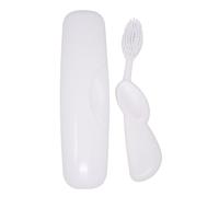 RADIUS Brosse à dents originale Big Brush sans BPA acceptée ADA - Main droite - Brosse blanche avec étui blanc