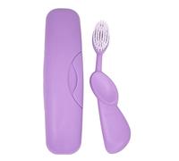 RADIUS Brosse à dents originale Big Brush sans BPA acceptée ADA - Main droite - Brosse lavande avec étui lavande