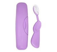 RADIUS Brosse à dents originale Big Brush sans BPA acceptée ADA - Main gauche - Brosse lavande avec étui lavande