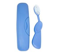 RADIUS Brosse à dents originale Big Brush, sans BPA, acceptée ADA - Main gauche - Brosse pervenche avec étui pervenche