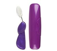 RADIUS Grande brosse à dents avec tête de brosse remplaçable sans BPA ADA - Main gauche - Brosse violette avec étui violet