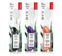 RADIUS Lot de 3 grandes brosses à dents droitières de couleurs assorties | Sans BPA et accepté ADA | Conçu pour améliorer la santé des gencives et réduire le risque de maladie des gencives