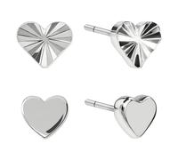Radley Boucles d’oreilles jumelles en cœur texturé plaquées argent RYJ1583S