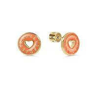 Radley Boucles d'oreilles en forme de cœur en émail orange plaqué or 18 carats pour femme
