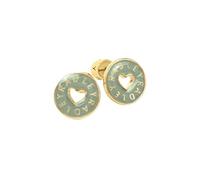 Radley Boucles d'oreilles pour femme en forme de cœur en émail pistache plaqué or 18 carats