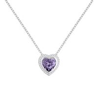 RADLEY Collier avec pendentif en forme de cœur en argent sterling et oxyde de zirconium violet pour femme