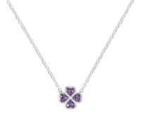 RADLEY Collier en argent sterling et zircone cubique violet avec cœur et fleur