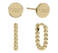 Radley dames 18 carats plaqué or Huggie boucles d’oreilles Twin Pack RYJ1456S