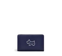 RADLEY London Evenfall Portefeuille à deux volets en cuir pour femme Motif chien Bleu Taille M, bleu, M, Moderne