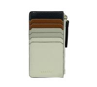 RADLEY London Tavistock Portefeuille à fermeture éclair pour femme en cuir grainé naturel et noir avec 6 emplacements pour cartes, Naturel clair, Taille unique, Contemporain