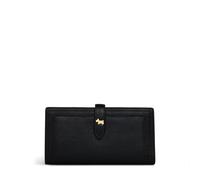 RADLEY London Willis Street Grand porte-monnaie à deux volets en cuir grainé noir matinee, 12 emplacements pour cartes et poche zippée pour pièces de monnaie - Sac à poussière inclus - 18 × 9,5 × 2,5