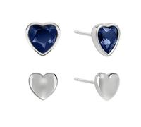 Radley Lot de 2 boucles d'oreilles à tige plaquées argent avec cœur bleu