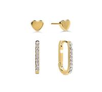 Radley Lot de 2 créoles et clous en forme de cœur plaqué or 18 carats pour femme