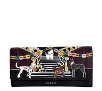 RADLEY Party Pals Grand portefeuille à rabat en cuir noir