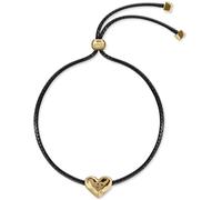Radley Radley Gold/Black 18ct Gold Plated Hammered Heart Friendship Bracelet