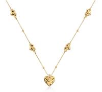 Radley Radley Gold Tone Radley 18ct Gold Plated Multi Hammered Heart Charm Necklace