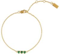 Radley Radley Gold Tone Radley 18ct Gold Plated Sterling Silver & Green triple Heart Charm Bracelet