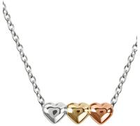 Radley Radley Silver/Gold/Rose Gold Sterling 18ct Gold Plated Mother Of Pearl Triple Heart Charm Necklace
