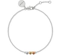 Radley Radley Silver/Gold/Rose Gold Sterling Triple Heart Mixed Plating Charm Bracelet