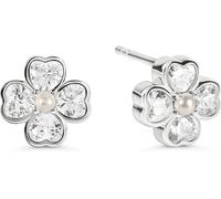 Radley Radley Silver Sterling Silver Clear Heart CZ Flower Earrings