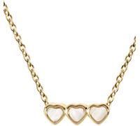 Radley Radley White Sterling 18ct Gold Plated Mother Of Pearl Triple Heart Charm Necklace
