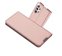 Radoo Coque Compatible avec Samsung Galaxy A32 4G, Ultra Mince en Cuir PU Housse à Rabat Portefeuille Coque [Antichoc TPU] [Fente pour Carte] [Fermoir Magnétique] (Or Rose)
