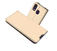 Radoo Coque Compatible avec Samsung Galaxy A40, Ultra Mince en Cuir PU Housse à Rabat Portefeuille Coque [Antichoc TPU] [Fente pour Carte] [Fermoir Magnétique] pour Samsung Galaxy A40 (Or)