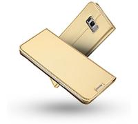 RADOO Coque Galaxy S8,Ultra Mince en Cuir PU Premium Housse à Rabat Portefeuille Coque [Antichoc TPU] Étui de Protection Bumper Folio à Clapet avec [Fente pour Carte] pour Samsung S8 (Or)
