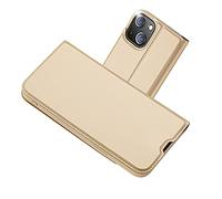 Radoo Coque iPhone 13 Mini, Ultra Mince en Cuir PU Premium Housse à Rabat Portefeuille Coque [Antichoc TPU] [Fente pour Carte] [Fermoir Magnétique] pour iPhone 13 Mini (5,4 Pouces) (Or)