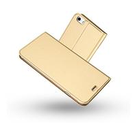 Radoo Coque iPhone 5,Coque iPhone 5S,Coque iPhone SE, Ultra Mince en Cuir PU Premium Housse à Rabat Portefeuille Coque Étui de Protection Bumper Folio à Clapet pour iPhone 5/5S/SE 4 Pouces (Or)