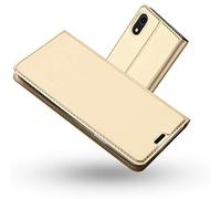 Radoo Coque iPhone XR, Ultra Mince en Cuir PU Premium Housse à Rabat Portefeuille Coque Étui de Protection Bumper Folio à Clapet avec [Fente pour Carte] pour Apple iPhone XR 6.1 Pouces (Or)