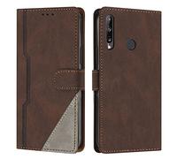 Radoo Coque pour Huawei Y7P / P40 Lite E, Housse Etui Portefeuille Cuir Multifonction, Fermeture Magnétique à Clapet Anti-Choc [Fonction Support] Flip Case Compatible avec Huawei Y7P (Marron)