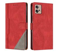 Radoo Coque pour Motorola Moto G32, Housse Etui Portefeuille Cuir Multifonction, Fermeture Magnétique à Clapet Anti-Choc [Fonction Support] Flip Case Compatible avec Motorola Moto G32 (Rouge)