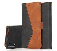 Radoo Coque pour Samsung Galaxy A10/M10, Housse Étui en PU Cuir Portefeuille Antichoc Étui à Rabat Clapet Protection Magnétique Flip Cover Wallet Case avec Carte Fentes, Fonction Stand (Noir Marron)