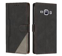 Radoo Coque pour Samsung Galaxy J1/J100 2015, Housse Etui Portefeuille Cuir Multifonction, Fermeture Magnétique à Clapet Anti-Choc Flip Case Compatible avec Samsung Galaxy J1/J100 2015 (Noir)