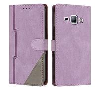 RADOO Coque pour Samsung Galaxy J1/J100 2015, Housse Etui Portefeuille Cuir Multifonction, Fermeture Magnétique à Clapet Anti-Choc Flip Case Compatible avec Samsung Galaxy J1/J100 2015 (Pourpre)