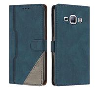 RADOO Coque pour Samsung Galaxy J1/J100 2015, Housse Etui Portefeuille Cuir Multifonction, Fermeture Magnétique à Clapet Anti-Choc Flip Case Compatible avec Samsung Galaxy J1/J100 2015 (Bleu)