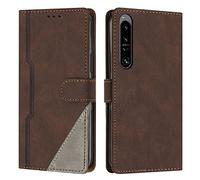 Radoo Coque pour Sony Xperia 1 IV, Housse Etui Portefeuille Cuir Multifonction, Fermeture Magnétique à Clapet Anti-Choc [Fonction Support] Flip Case Compatible avec Sony Xperia 1 IV (Marron)