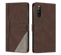 Radoo Coque pour Sony Xperia 10 V 2023, Housse Etui Portefeuille Cuir Multifonction, Fermeture Magnétique à Clapet Anti-Choc [Fonction Support] Flip Case Compatible avec Sony Xperia 10 V 2023 (Marron)