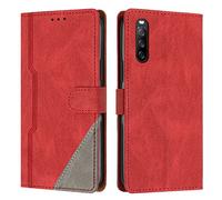 Radoo Coque pour Sony Xperia 10 V 2023, Housse Etui Portefeuille Cuir Multifonction, Fermeture Magnétique à Clapet Anti-Choc [Fonction Support] Flip Case Compatible avec Sony Xperia 10 V 2023 (Rouge)