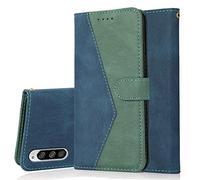 Radoo Coque pour Sony Xperia 5, Housse Étui en PU Cuir Portefeuille Antichoc Étui à Rabat Clapet Protection Magnétique Flip Cover Wallet Case avec Carte Fentes, Fonction Stand (Bleu Vert)